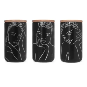CANISTER LARGE SET OF 3  Sketchbook Black Mix